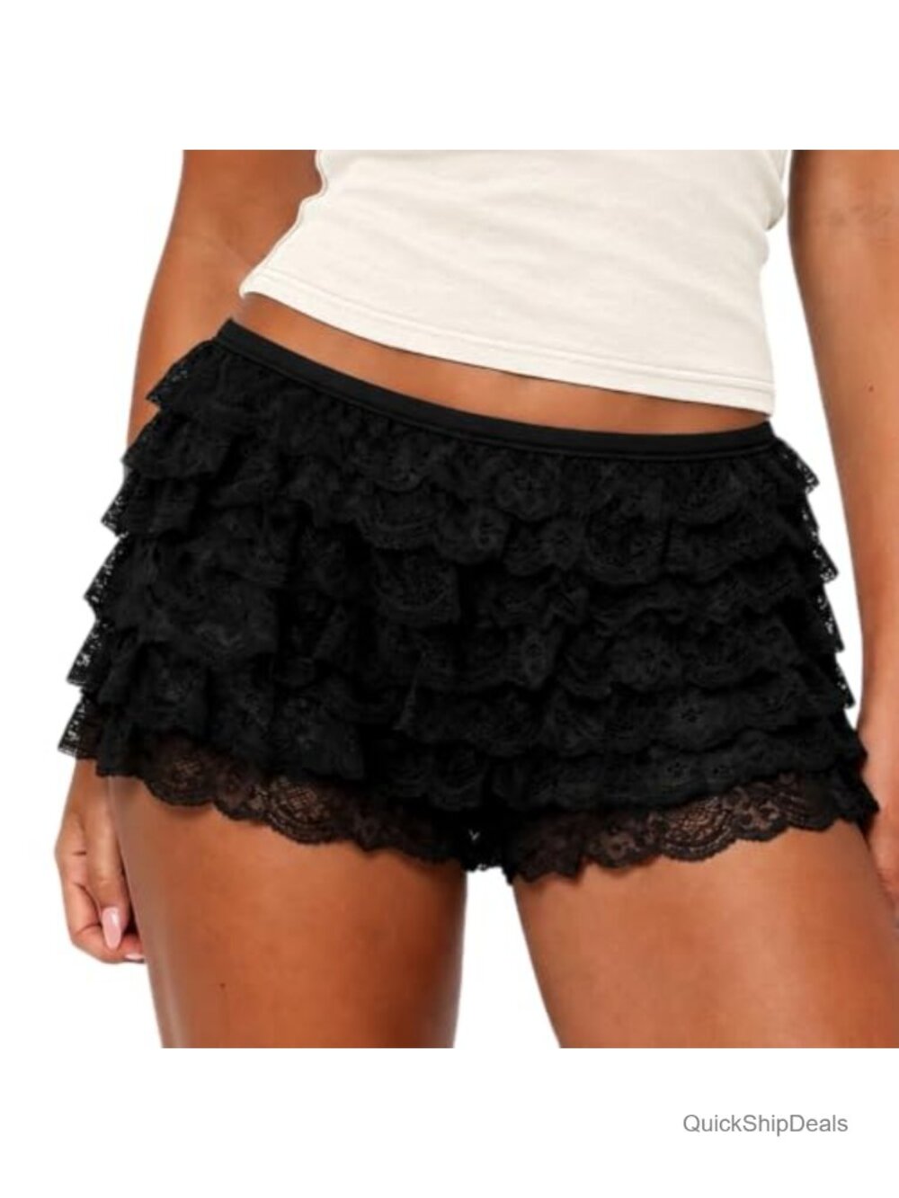 Lace Ruffle Tiered Bloomer Shorts Costume Dance Bottoms